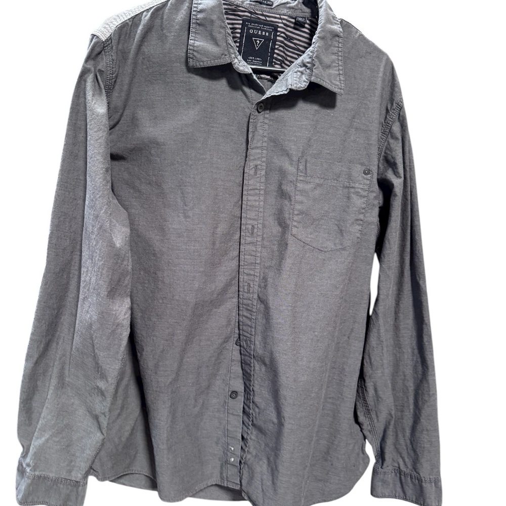 Guess Charcoal Casual Button-Down Shirt
